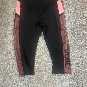 bebe sport Black Activewear Leggings with Metallic Logo